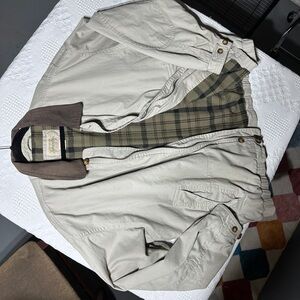St. John's Bay Beige Barn Jacket with suede Brown Collar- mens 2XLT